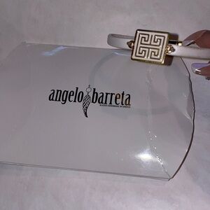 6 to 6+half inch wrist bracelet Greek life Versace MADE IN GREECE LEATHER white